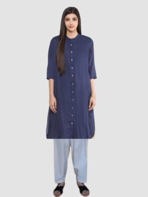 Plain navy kurta top