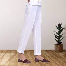 Plain White Pant Blue Shirt Ensemble: Timeless Chic