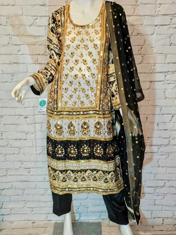 Silk dress with pants and dupatta